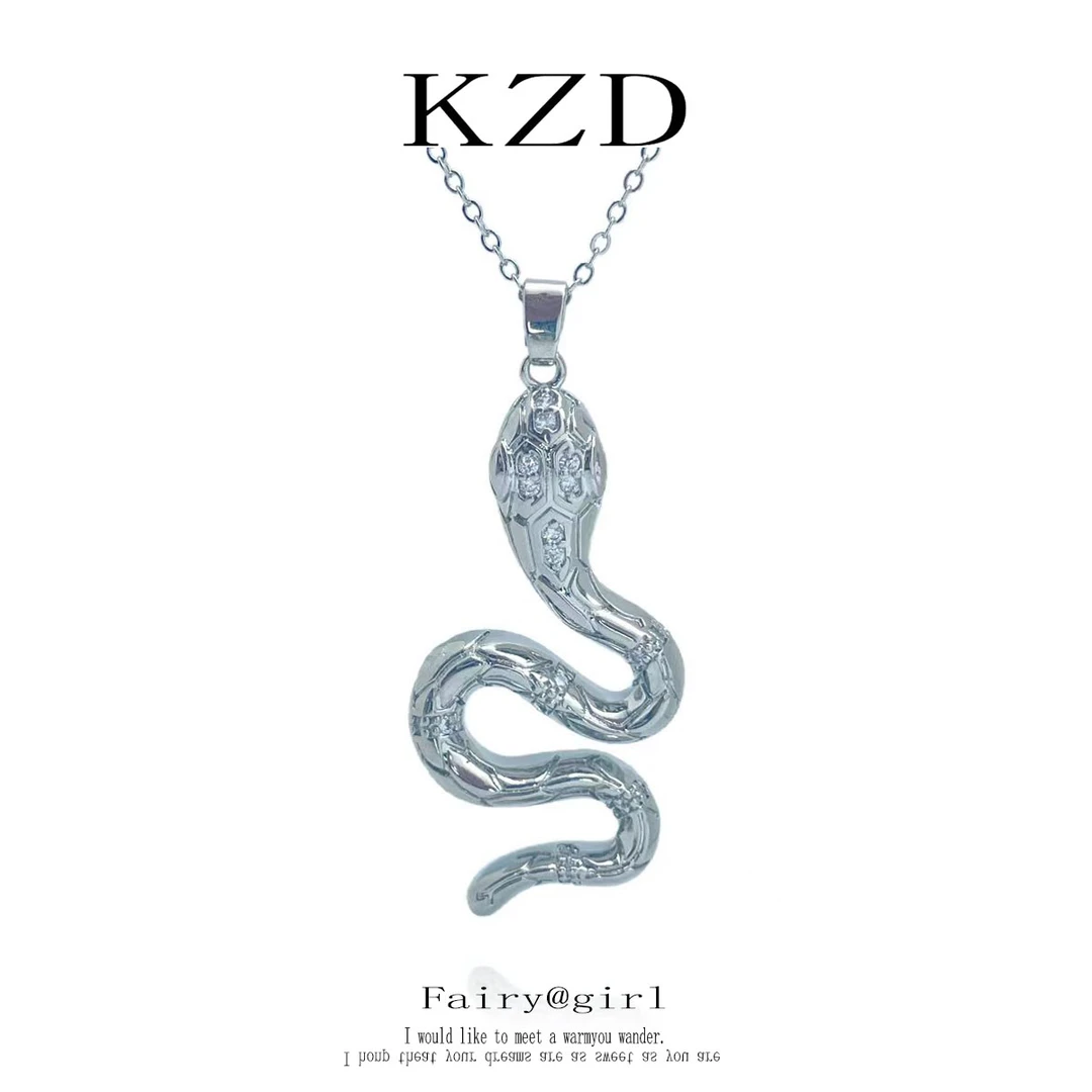 钛钢项链 复古灵蛇项链小众设计感原创个性本命年百搭潮流坠链