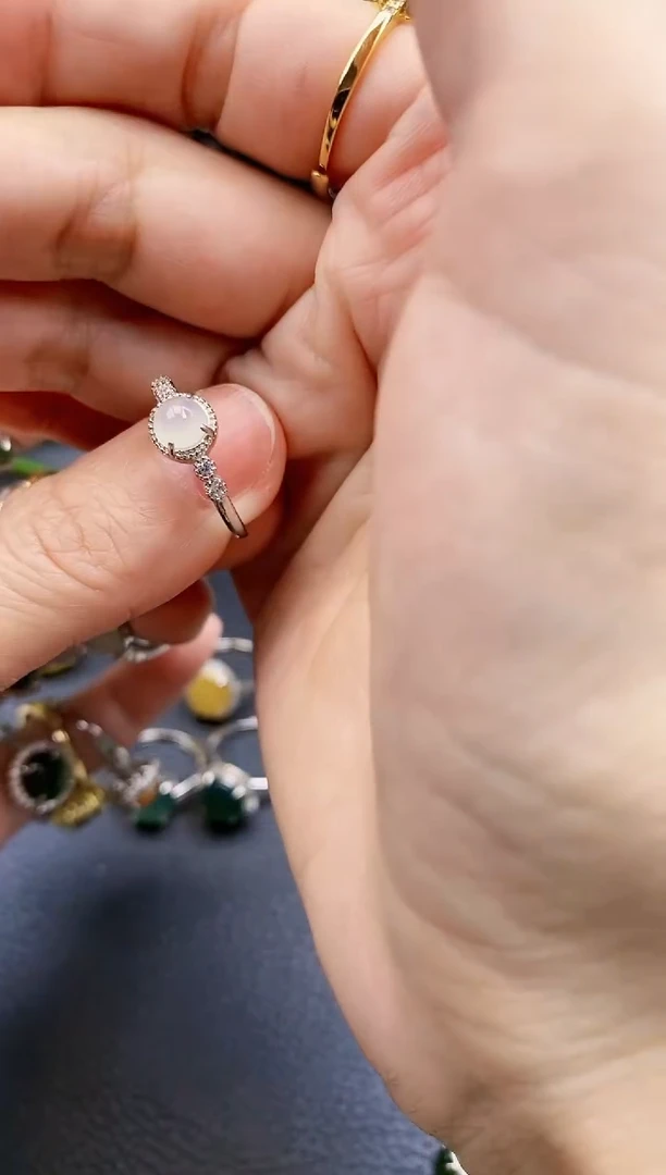 【闪购商品】翡翠戒指银S925镶嵌91