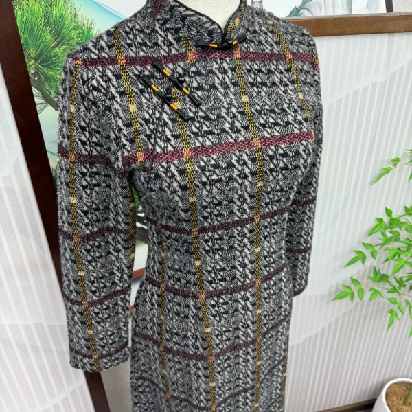 2024中国风冬款加厚气质显瘦复古日常长袖长款修身优雅经典旗袍