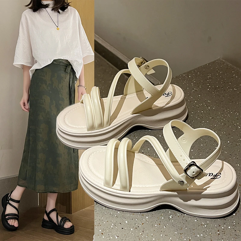 2024年828-6Z字凉鞋时尚百搭网红夏季软底外穿女士厚底女拖鞋