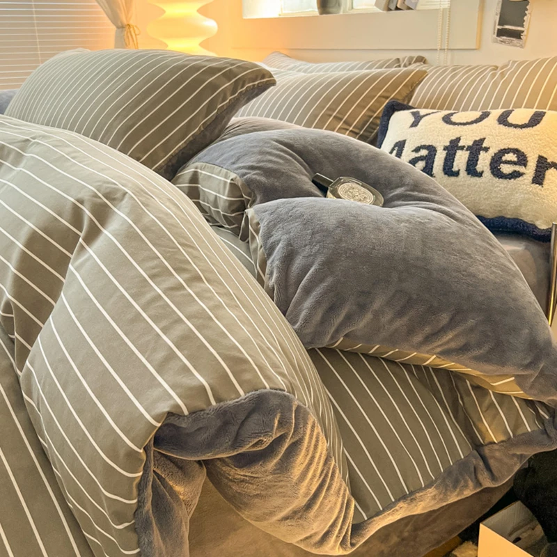 牛奶绒被套单件冬季加绒单面绒被罩150X200珊瑚绒单独法兰绒被单