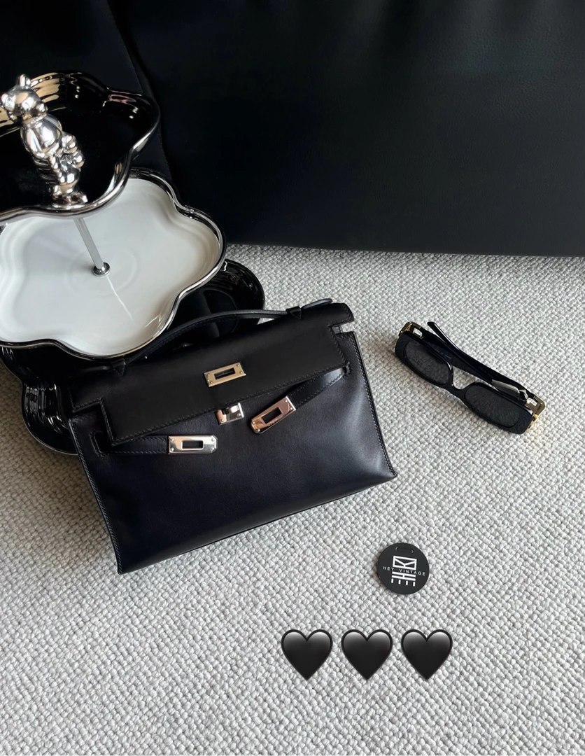 95新 Hermes/爱马仕 Hermes 黑银mini kelly包一代 8473410