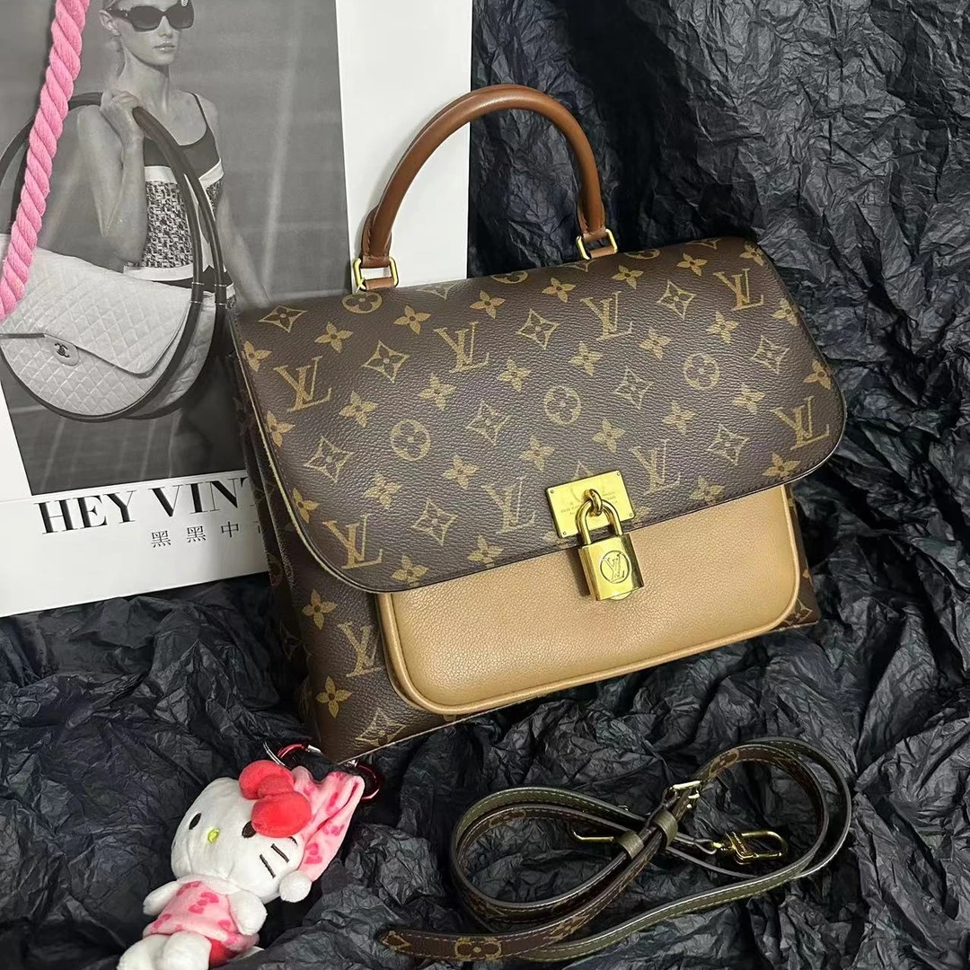 99新 LouisVuitton/路易威登  LV  锁头拼色邮差  闲置  2028696