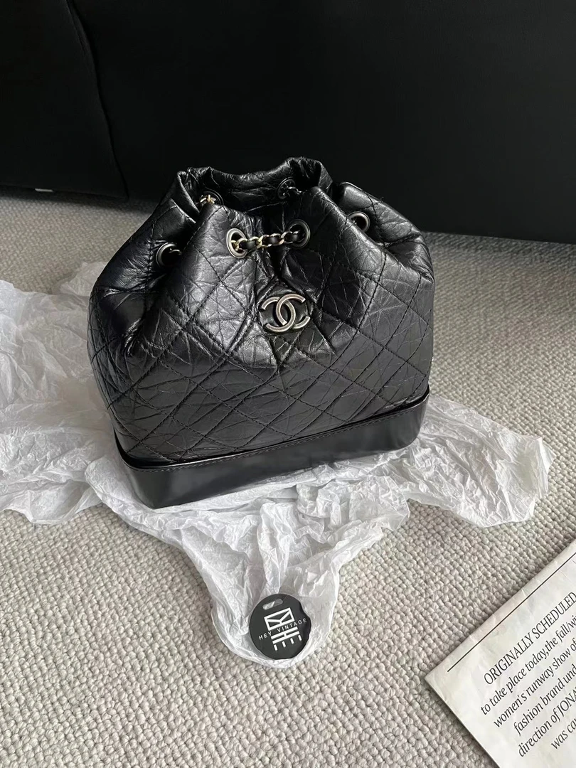 95新 Chanel/香奈儿 Chanel 黑色流浪双肩包小号  8957856