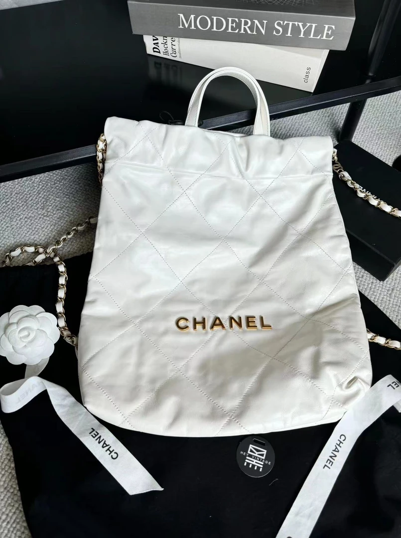 99新 Chanel/香奈儿 白金22bag双肩包 30cm 9443744