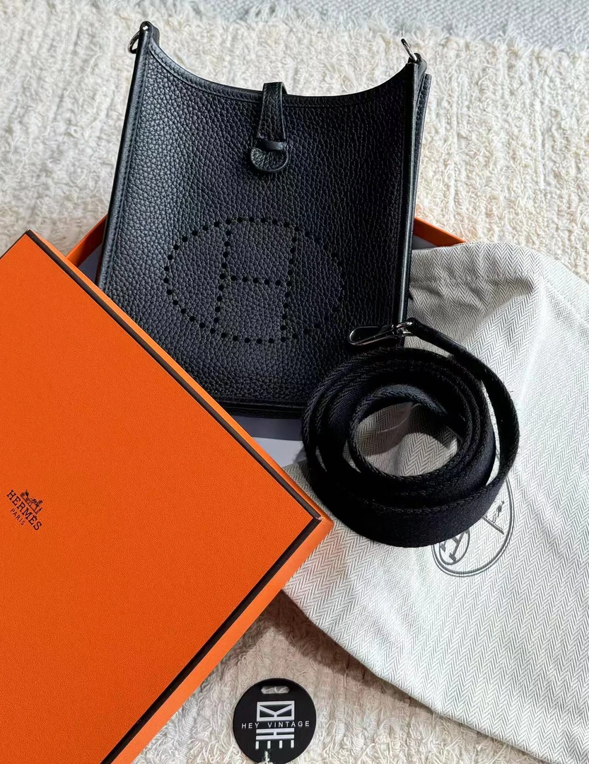 全新未使用 Hermes/爱马仕 B刻  黑银mini伊芙琳包 16cm 9394344