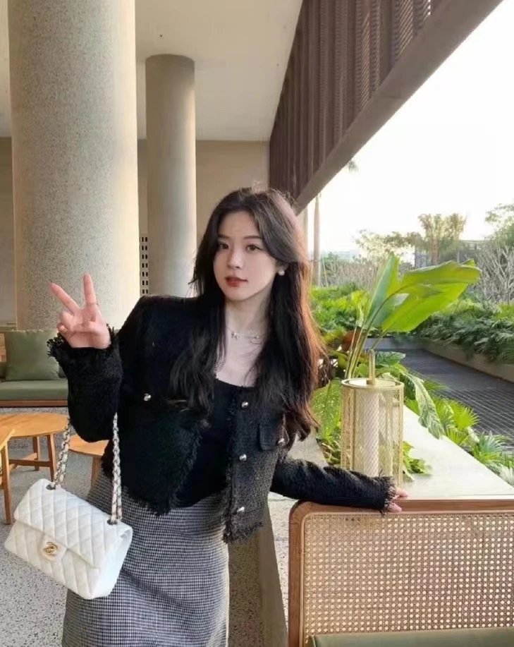 99新 Chanel/香奈儿 芯片款 白金鱼子酱cf包 小号 22cm 10046651