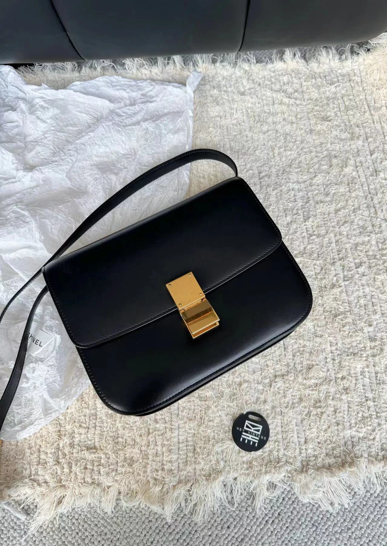 95新 Celine/思琳 黑金box包 中号24cm 9339590