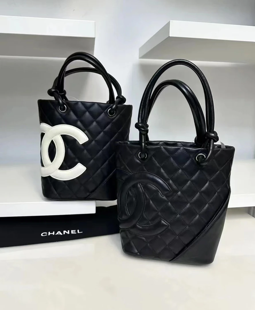 95新 Chanel/香奈儿 so black康鹏nano菜篮子包 15cm 9985304