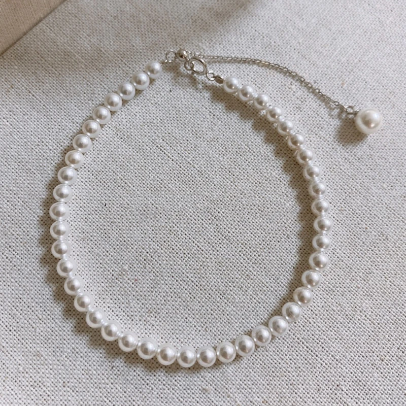 925银手链 施家高光正圆强光小米珠4mm精致百搭款15+7cm手链