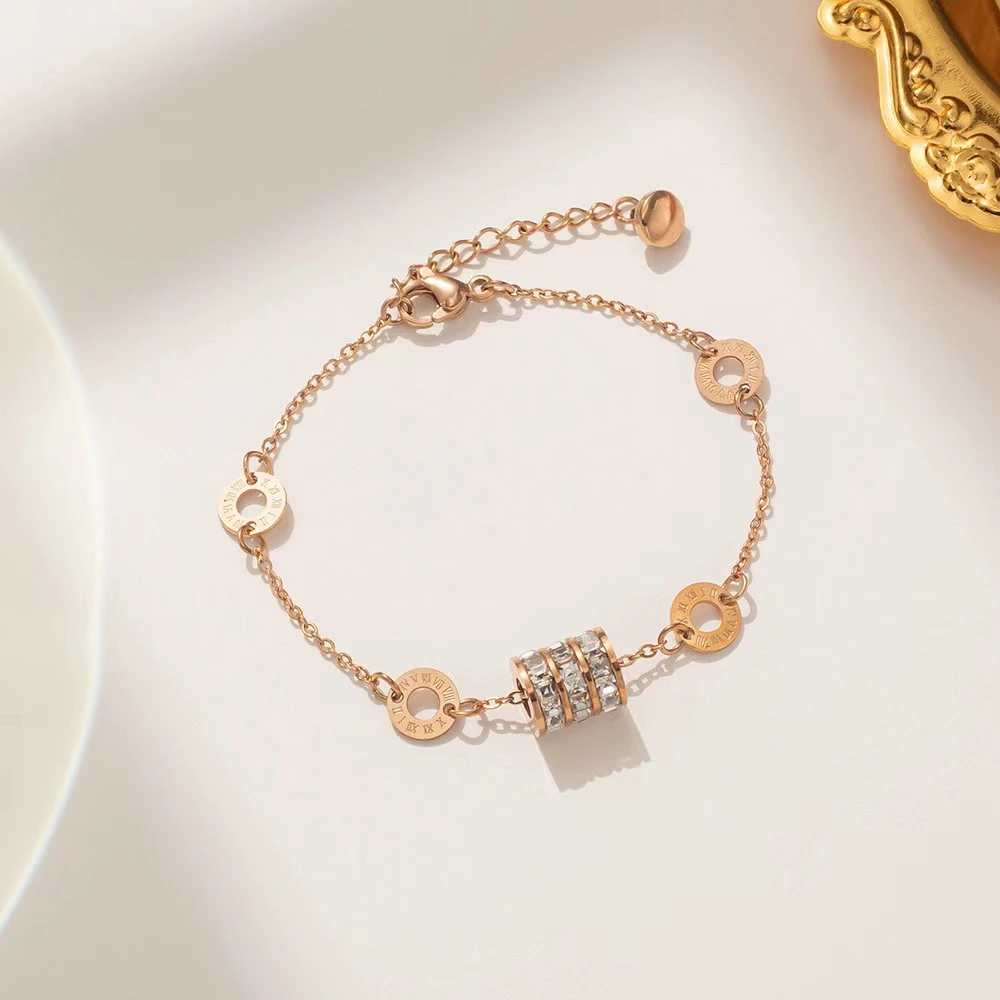 钛钢锆石手链 aiyo 高定 镶嵌满钻小蛮腰手链轻奢时尚