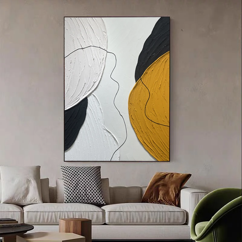 悦色-手绘肌理油画入户玄关艺术装饰画现代简约走廊过道风景画