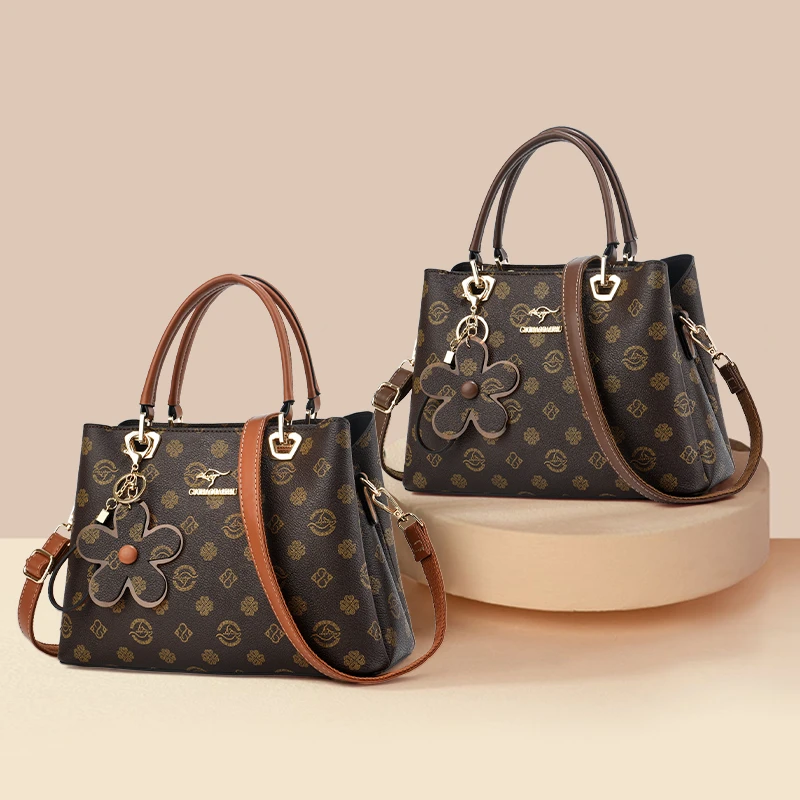 经典轻奢手提包大包2024新款高级感印花托特包女大容量单肩妈妈包