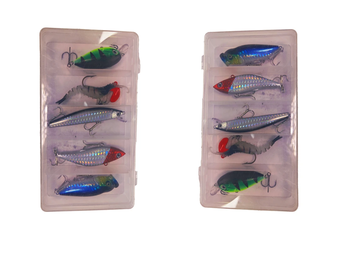 征钓路亚饵柔软软虾胖子波爬米诺沉水铅笔套盒路亚微物假饵全套