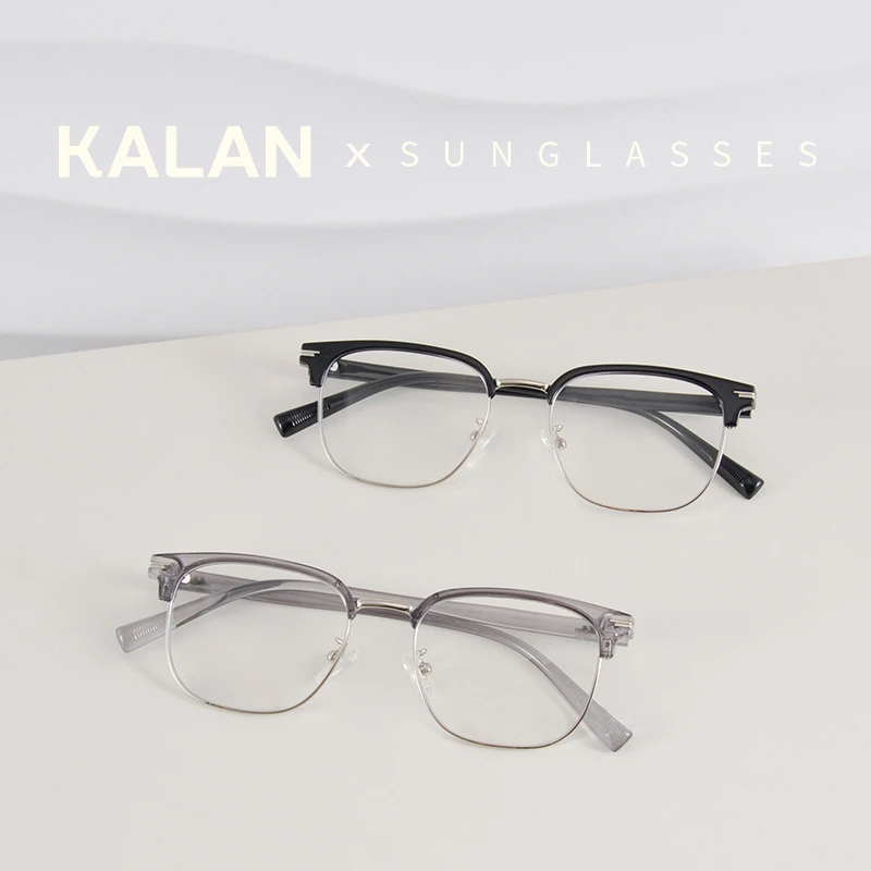 KALAN/卡岚理工半框近视镜斯文小框时尚防辐射防辐射网红框镜黑框