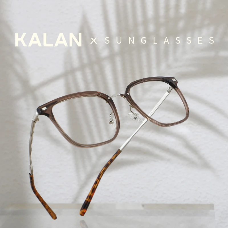 KALAN/卡岚温柔玳瑁多边形框大框显瘦时尚女韩版潮显白近视眼镜