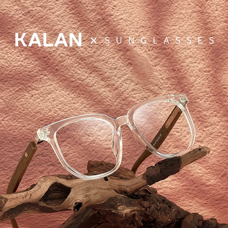 KALAN/卡岚大框木纹百搭近视眼镜防蓝光防辐射网红时尚镜框潮流