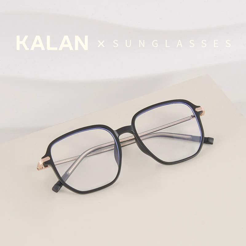 KALAN/卡岚超轻韩系透明眼镜框女可配近视度数素颜文艺高级感大脸