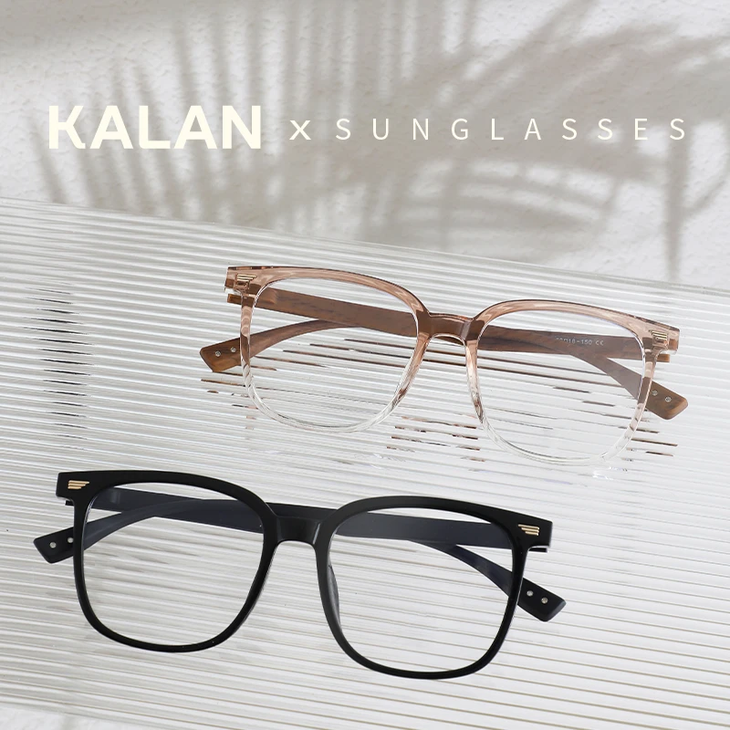 KALAN/卡岚淑女风 木纹腿大框显瘦时尚女韩版潮显白近视眼镜9980