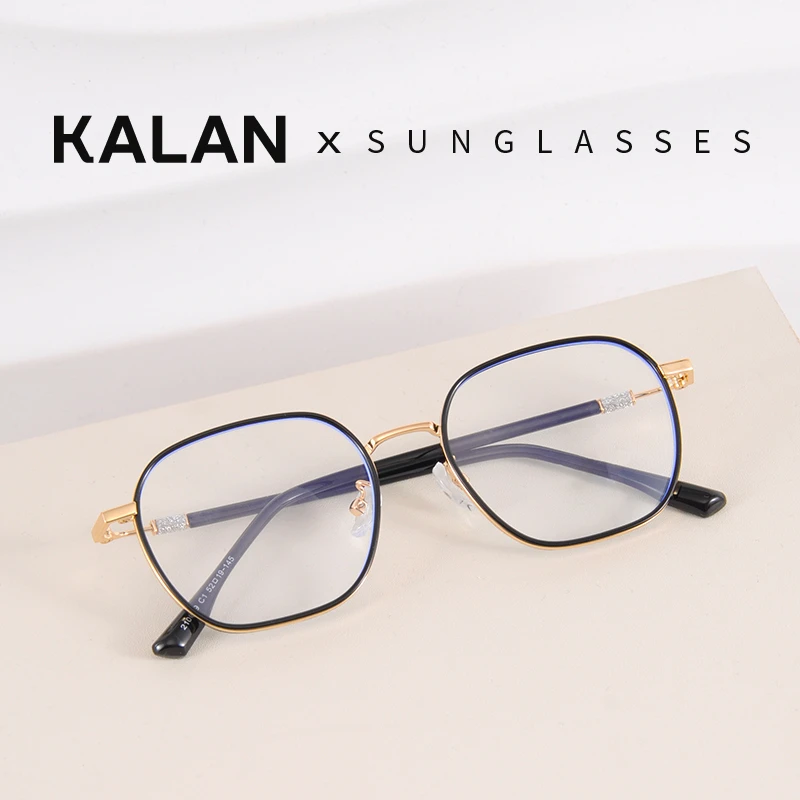 KALAN/卡岚闪闪系列多边形框显瘦时尚女潮显白近视眼镜防蓝光护眼