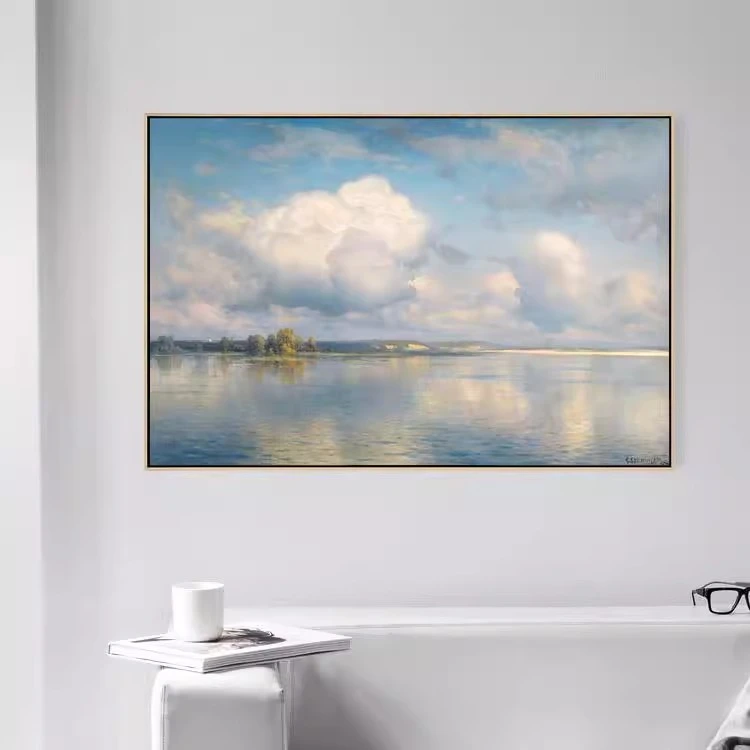 康斯坦丁天空之境装饰画客厅山水乡村风景餐厅卧室粉色大海挂画