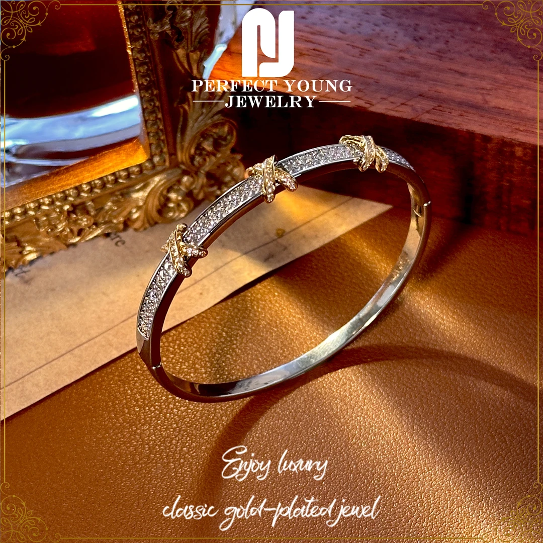 【精致X形】法⭐Prefect&Young气质奢华设计手环D-8107