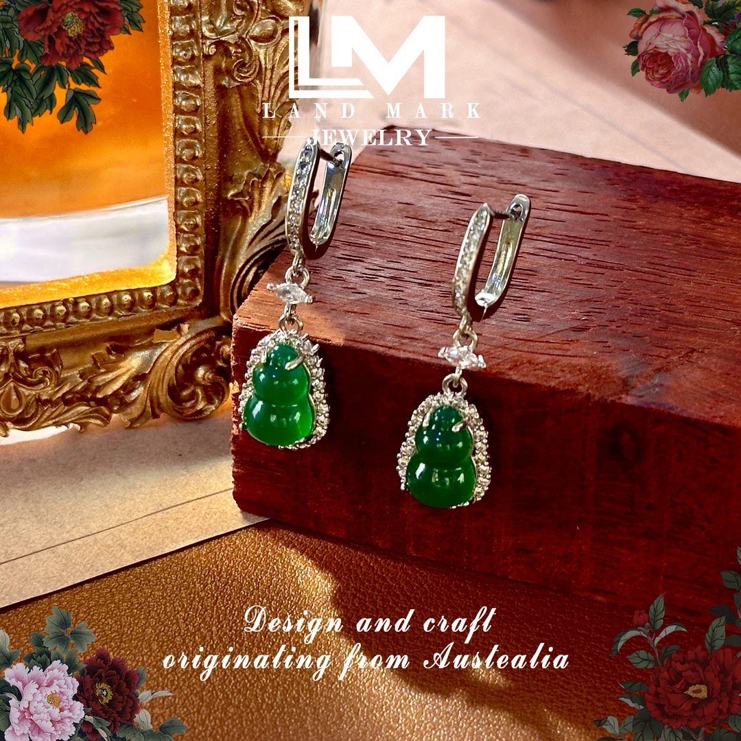 【绿葫芦】新中式气质轻奢时尚个性耳钩耳钉Z-6087