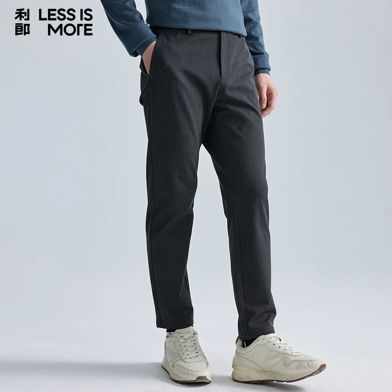 【舒适亲肤】利郎LESSISMORE时尚高弹力垂感男士常规小脚九分休闲裤