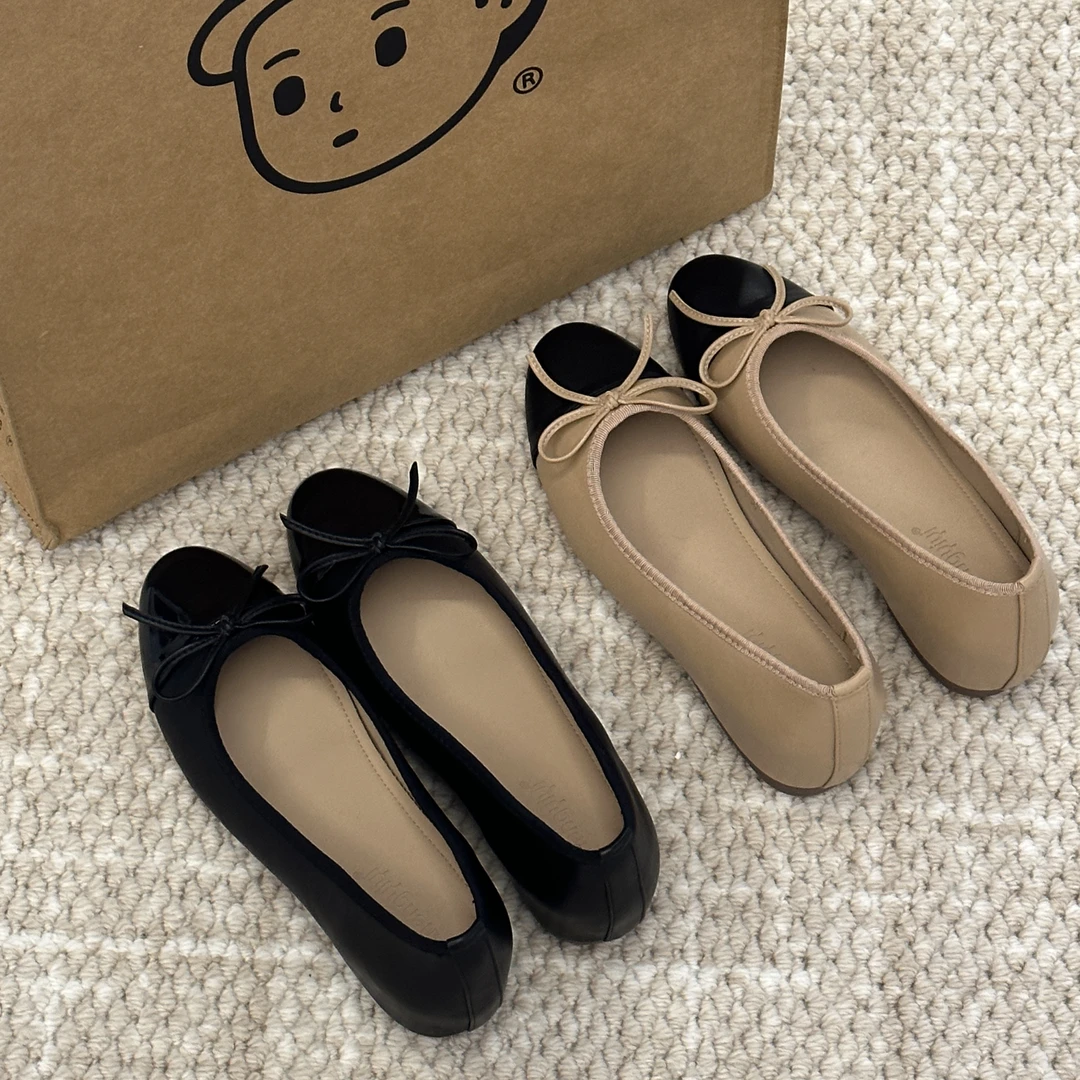 晚睡兰·5cm内增高复古百搭浅单鞋法式通勤软底秋蝴蝶结芭蕾舞鞋女