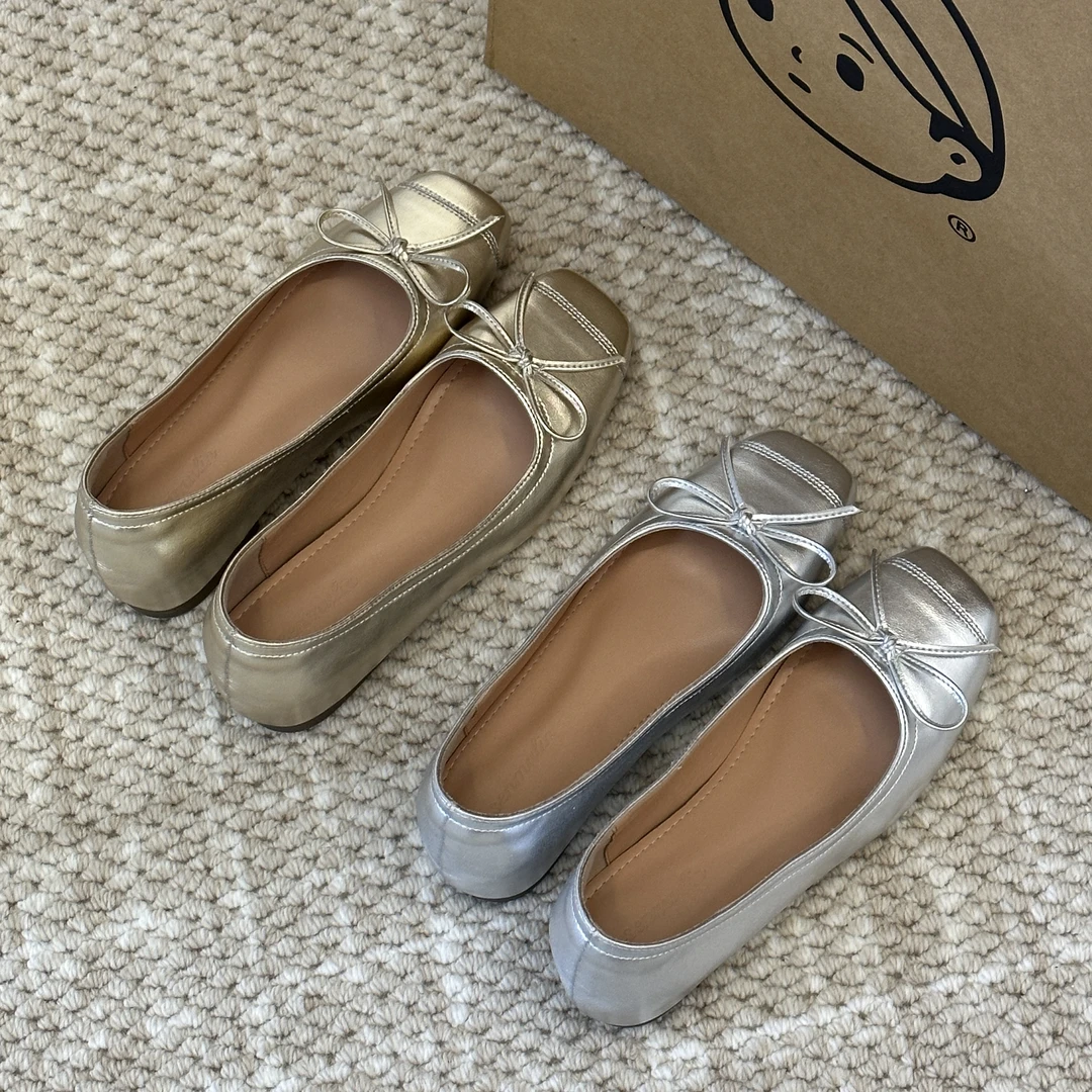 晚睡兰·内增高5cm法式银色玛丽珍鞋女浅口小香风单鞋气质芭蕾舞鞋