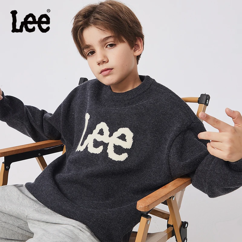 LeeLee儿童毛衣秋冬季新款保暖长袖童装圆领宽松男童