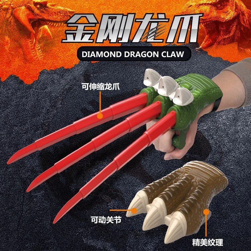 卡通金刚龙爪恐龙霸王龙爪伸缩金刚狼爪创意重力爪钩儿童玩具
