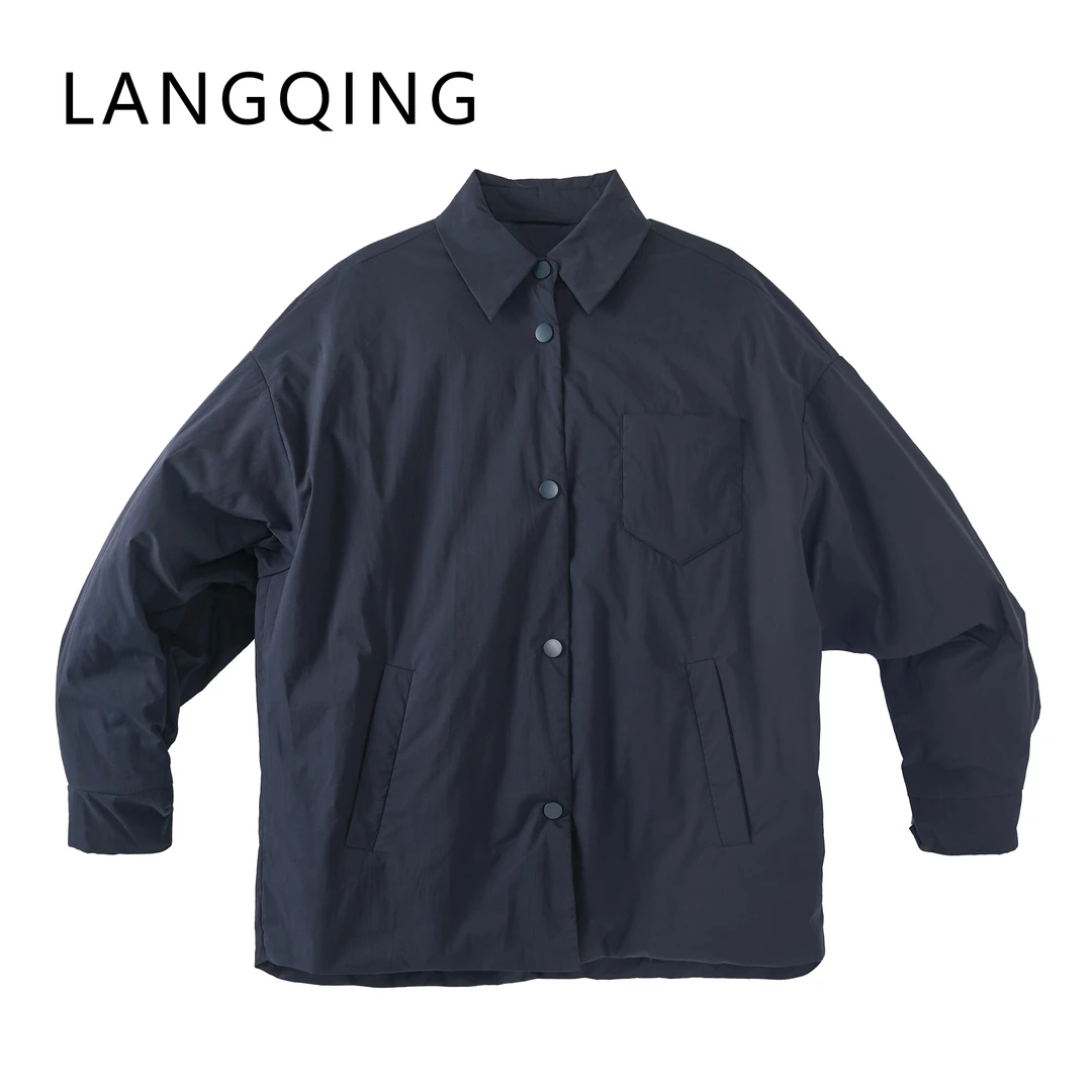 浪清/女装推荐 辛吉莉蓝色休闲棉衣42903#