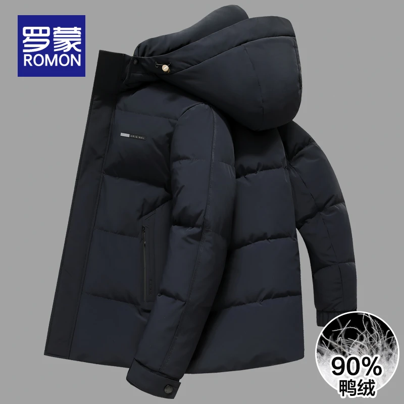 罗蒙男士短款羽绒服男冬季保暖加厚韩版休闲外套男款爆款2025新款