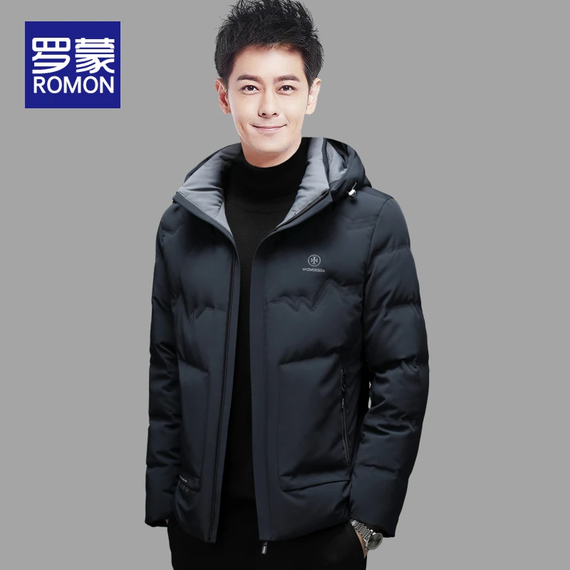 罗蒙羽绒服男冬季爆款2025新款正品男士连帽潮流短款宽松外套男款