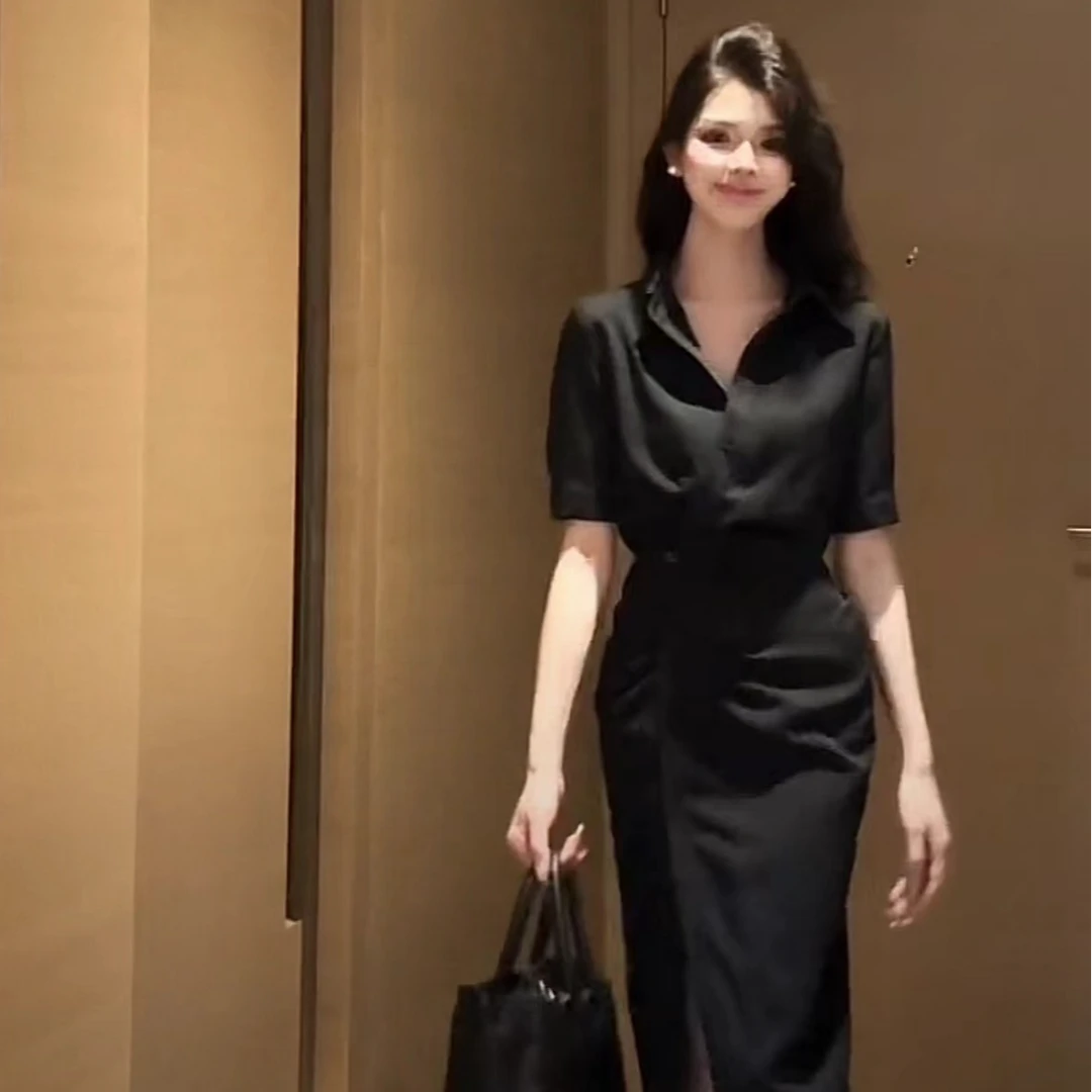 【英伦格调】气质百搭休闲时尚设计感衬衫裙女装连衣裙8187款