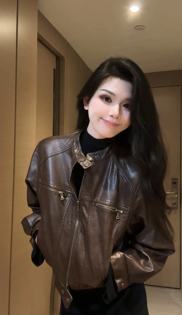 网红秋季气质时尚百搭皮衣外套2830款