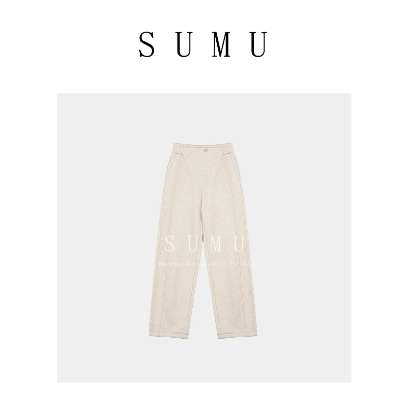 宿慕SUMU 加绒阔腿裤 1-4 冬季新款时尚百搭显瘦休闲裤851