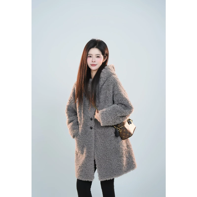 宿慕SUMU 女款连帽外套 12-11 冬季2024新款时尚百搭外套A5901B