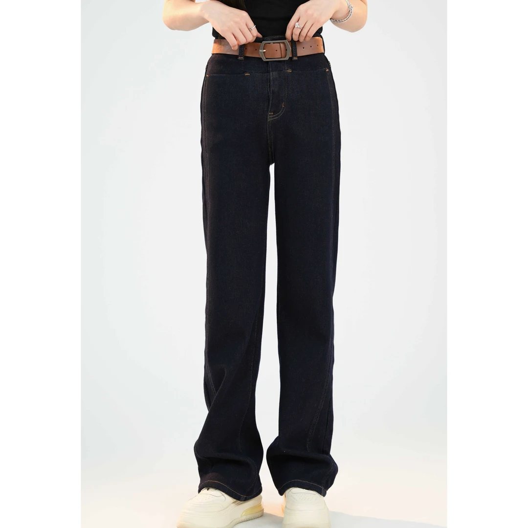 宿慕 SUMU 女款加绒阔腿牛仔裤 10-29冬季新款时尚长裤A4503S