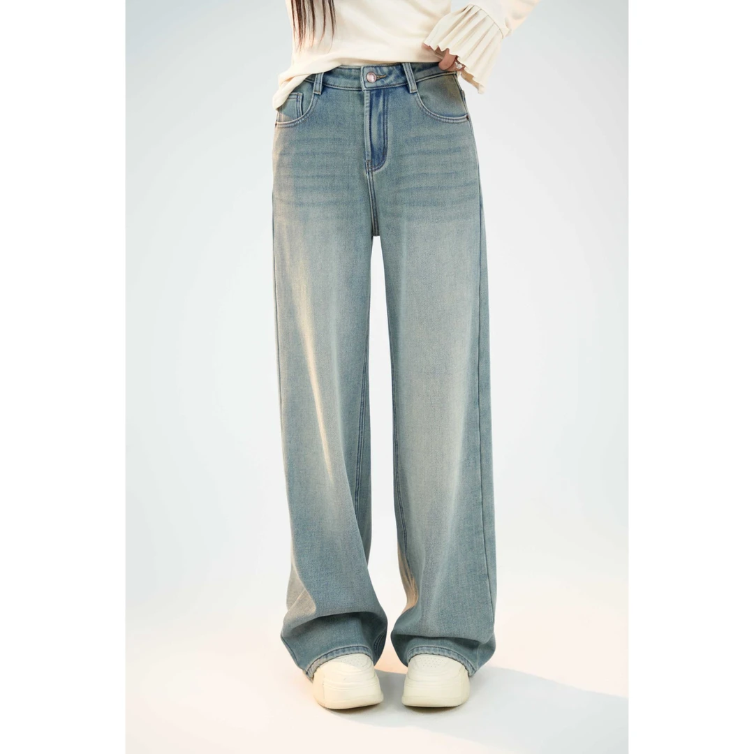 宿慕SUMU 女款加绒窄版直筒牛仔裤10-29冬季新款牛仔裤C99032