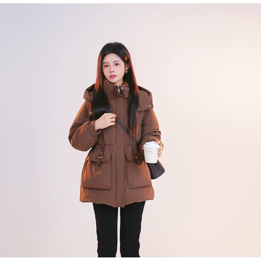 宿慕SUMU 女款连帽大口袋羽绒服11-2冬款新款羽绒服A16063