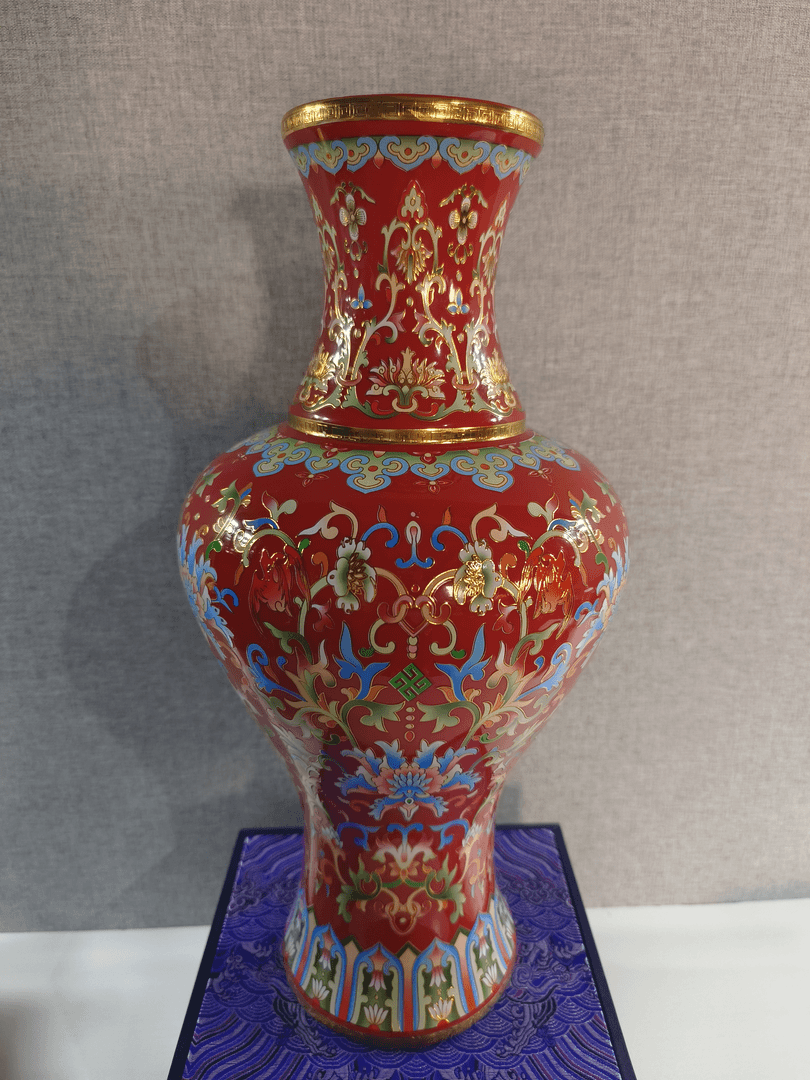 景德镇陶瓷/掐丝景泰蓝鱼尾瓶中式高雅花瓶