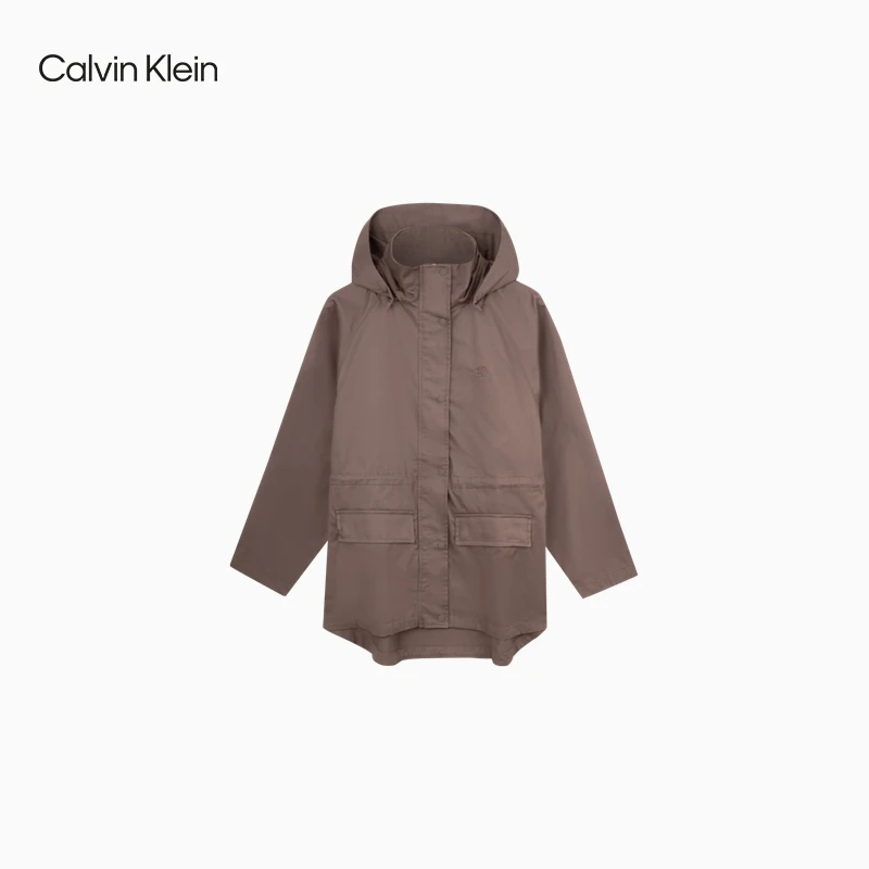 CK Jeans春秋女士休闲运动斜纹宽松连帽夹克外套J225428