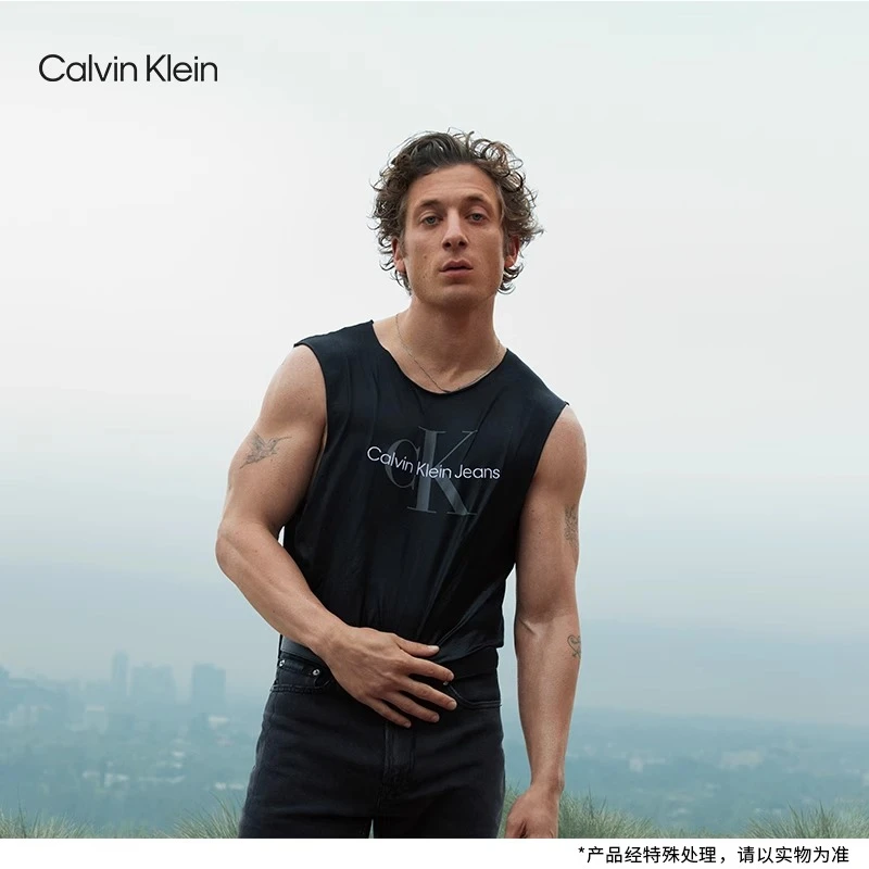 【明星同款】CK Jeans24秋冬新款男士休闲印花纯棉短袖T恤40EM286