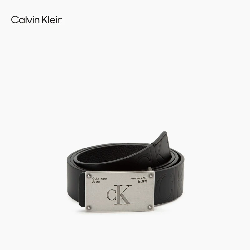 CK Jeans 秋冬男士时尚经典真皮复古扣压纹腰带礼物HC1903