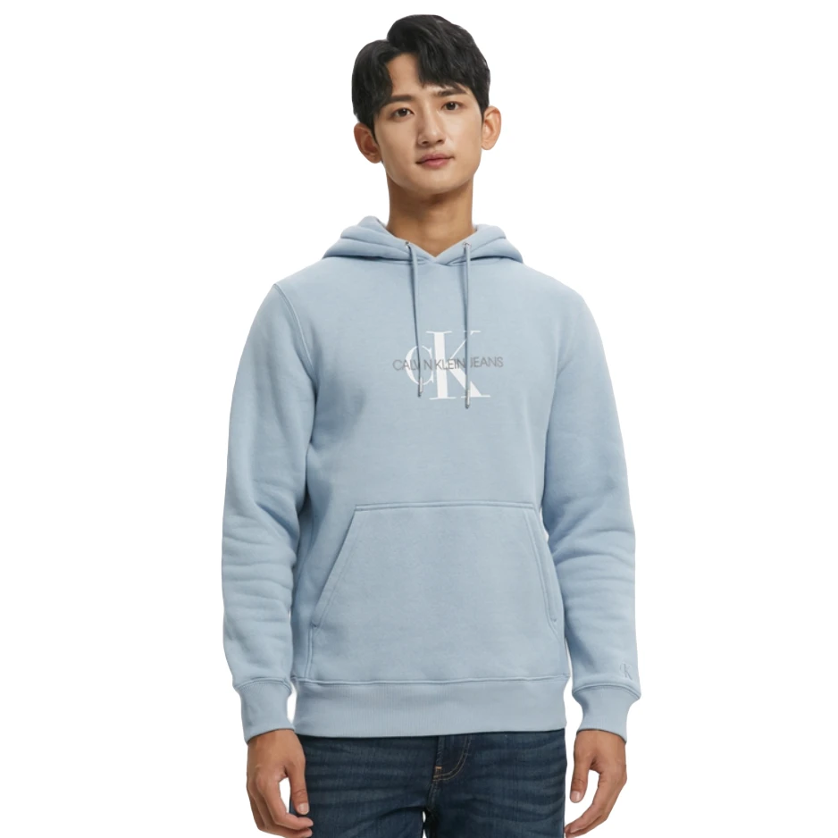 CK Jeans男女情侣时尚休闲抽绳连帽加绒卫衣J400139