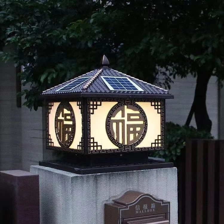 太阳能围墙柱头灯门柱灯大门柱子门墩墙头灯户外防水家用照明灯具