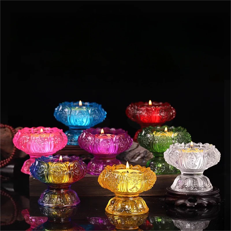 七宝琉璃灯座八吉祥七色大圆满氛围灯座围炉煮茶