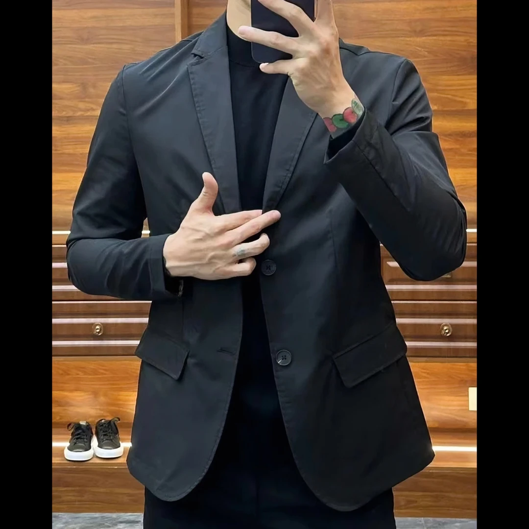 春季新款男士外套爆款夹克正品气质休闲西装百搭西服夹克轻奢奢华